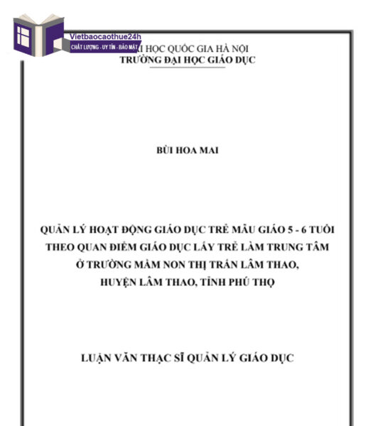 Luận văn tốt nghiệp chuyên ngành giáo dục mầm non mẫu số 2