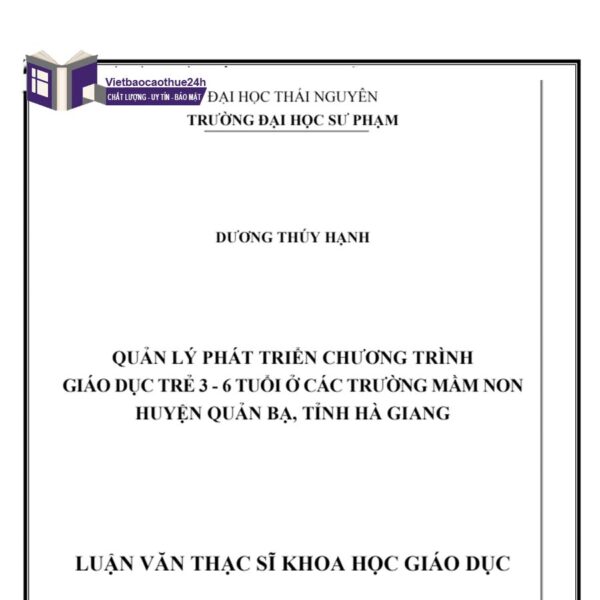 Luận văn tốt nghiệp chuyên ngành giáo dục mầm non tỉnh Hà Giang