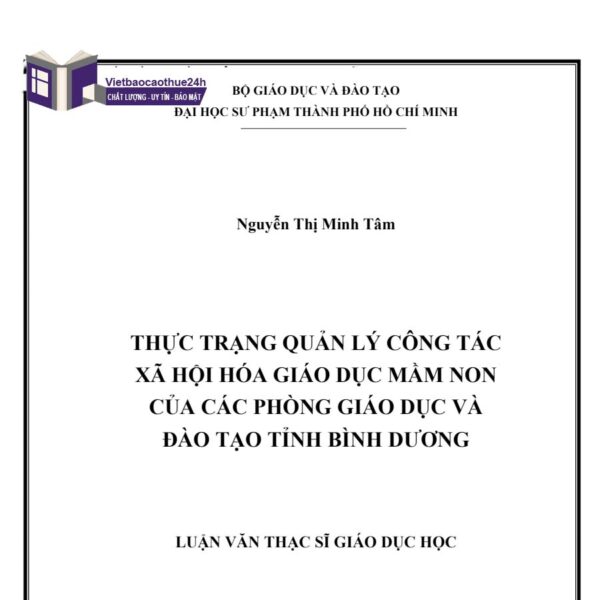 Luận văn tốt nghiệp chuyên ngành giáo dục mầm non tỉnh Bình Dương