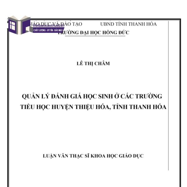 Luận văn thạc sĩ giáo dục tiểu học huyện Thiệu Hóa, tỉnh Thanh Hóa