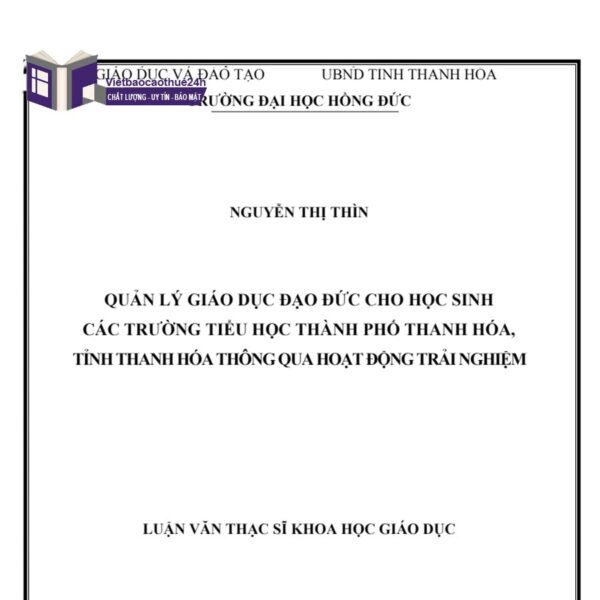 Luận văn thạc sĩ giáo dục tiểu học về hoạt động trải nghiệm 