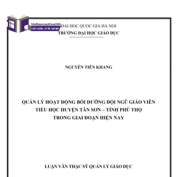 Luận văn thạc sĩ giáo dục tiểu học huyện Tân Sơn, tỉnh Phú Thọ