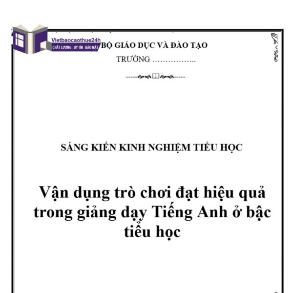  Mẫu sáng kiến kinh nghiệm tiểu học trong giảng dậy tiếng anh