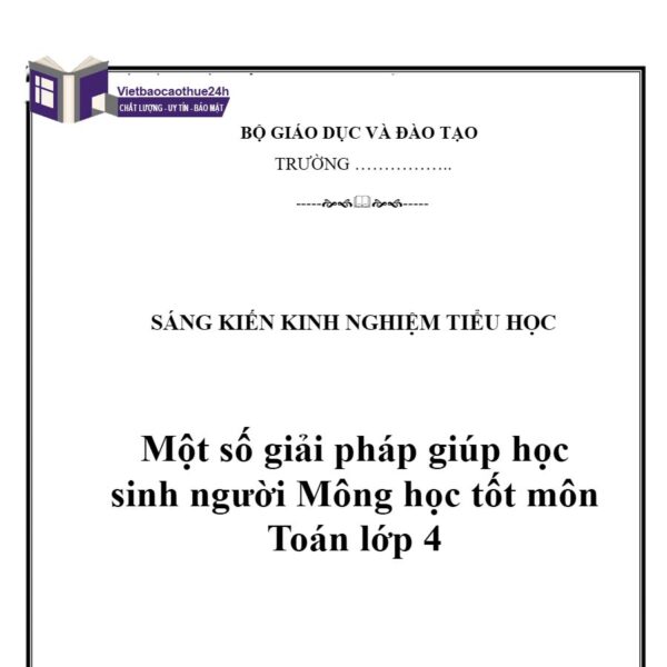 Luận văn sáng kiến kinh nghiệm tiểu học môn toán lớp 4
