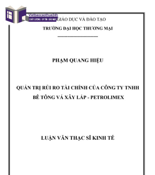 Tiểu luận quản trị rủi ro