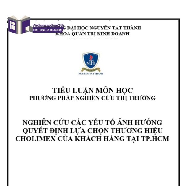 Tiểu luận nghiên cứu thị trường