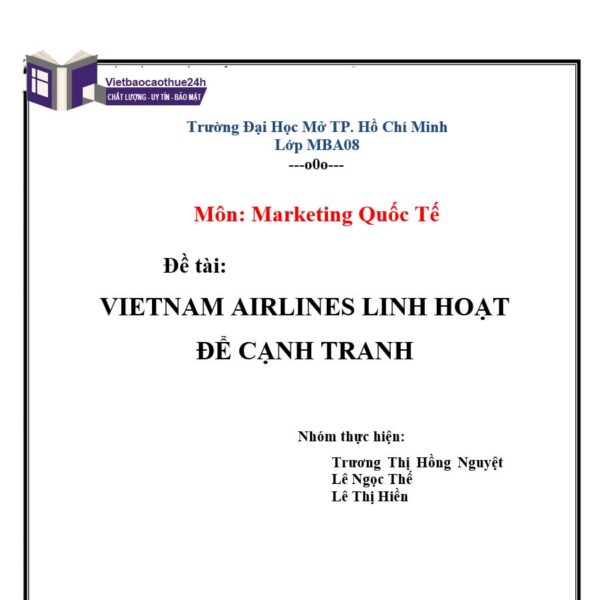Tiểu luận quản trị bán hàng của Vietnam Airlines