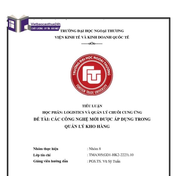Tiểu luận logistics trong quản lý kho hàng