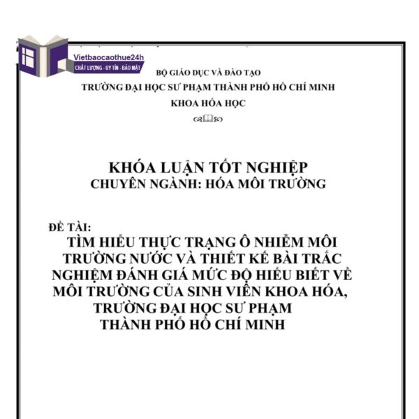 Tiểu luận ô nhiễm môi trường nước ở tphcm xuất sắc nhất
