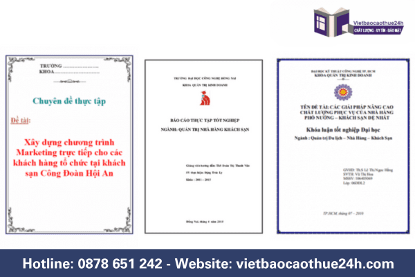Gợi ý 20 đề bài luận văn chuyên ngành Nhà hàng - Khách sạn Viết báo cáo thuê 24h tổng hợp