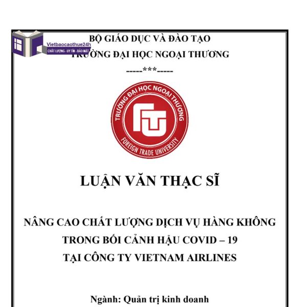 Mẫu luận văn thạc sĩ quản trị kinh doanh - Tổng công ty hàng không Việt Nam