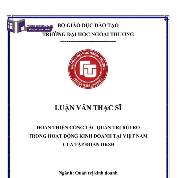 Mẫu luận văn thạc sĩ quản trị kinh doanh - Tập đoàn DKSH
