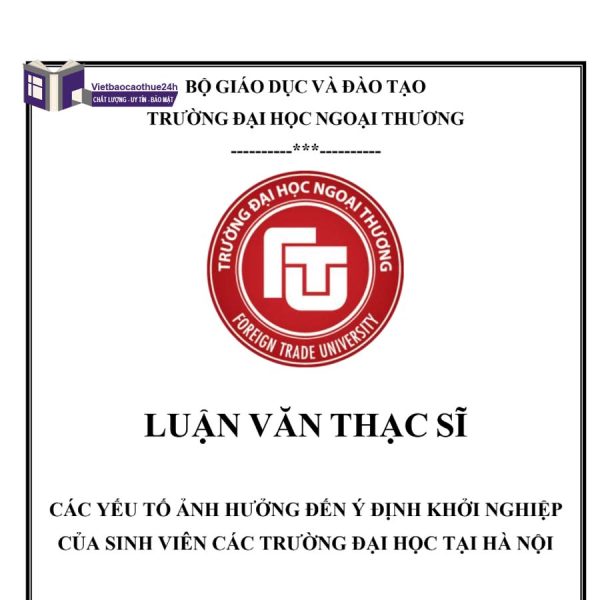 Mẫu luận văn thạc sĩ quản trị kinh doanh - Trường đại học tại Hà Nội