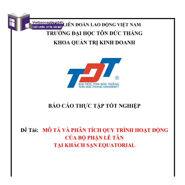Báo cáo thực tập nghiệp vụ lễ tân khách sạn mẫu 5