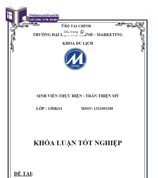 Luận văn về khách sạn mẫu số 3