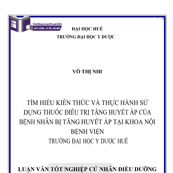 Luận văn thạc sĩ điều dưỡng mẫu số 4