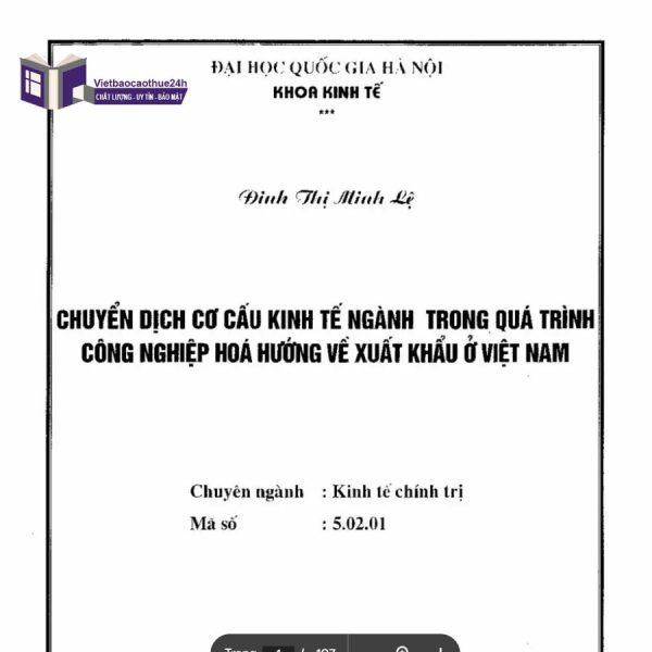 Luận văn thạc sĩ kinh tế chính trị - Trường Đại học Quốc Gia Hà Nội