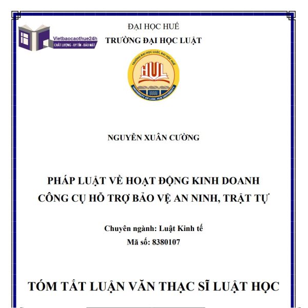 Mẫu tóm tắt luận văn thạc sĩ luật học số 3