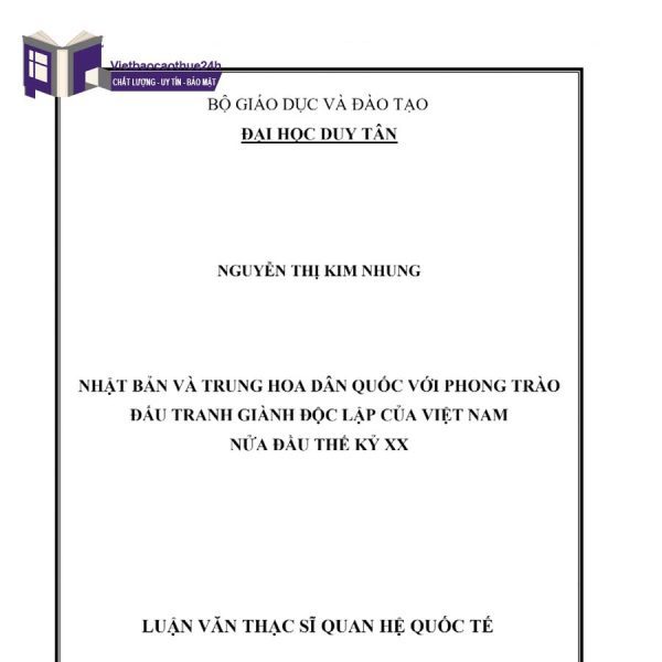 Luận văn thạc sĩ quan hệ quốc tế mẫu 2