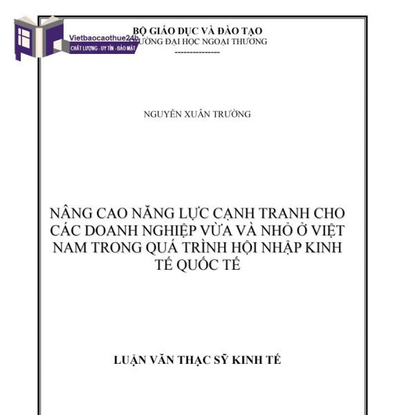 Thạc sĩ kinh doanh quốc tế trong hoạt động kinh tế đối ngoại