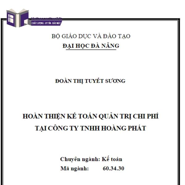 Hoàn thiện kế toán quản trị chi phí tại công ty TNHH Hoàng Phát