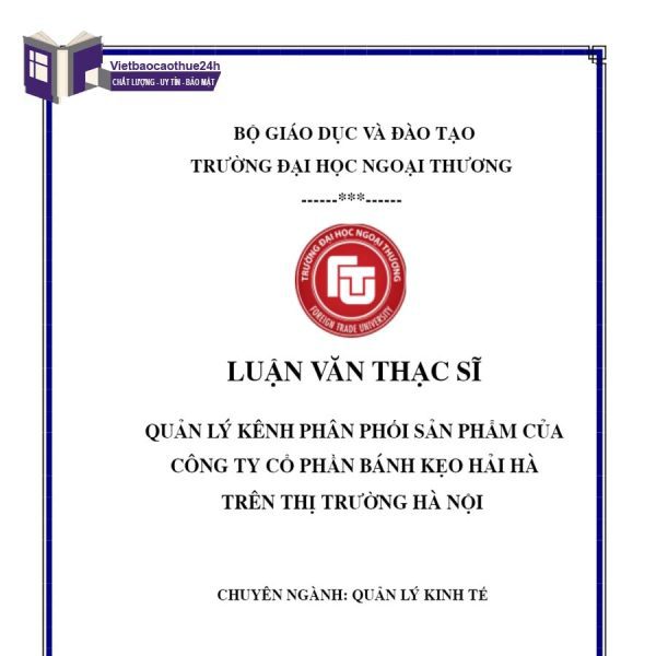 Luận thạc sĩ quản lý kinh tế mẫu 1