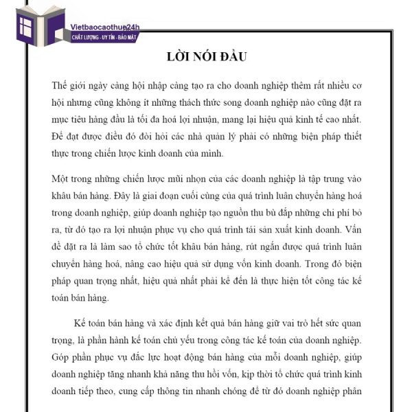 Mẫu báo cáo thực tập kế toán mua bán hàng hóa trong doanh nghiệp thương mại