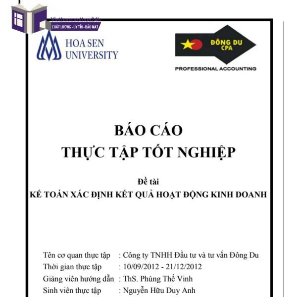 Mẫu báo cáo thực tập kế toán mua bán hàng hóa 