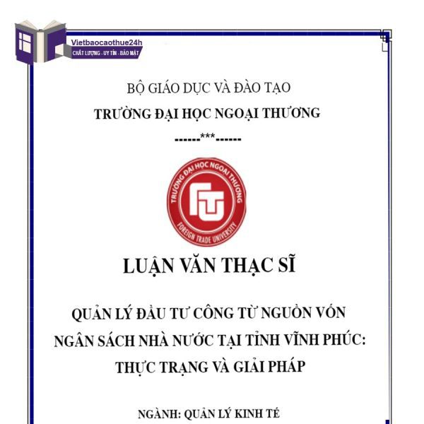 Luận thạc sĩ quản lý kinh tế mẫu 3
