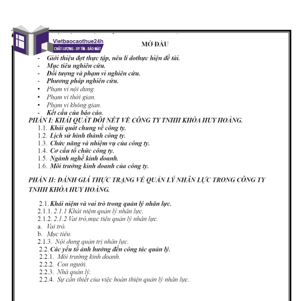 Báo cáo thực tập chuyên ngành quản lý kinh tế mẫu 2