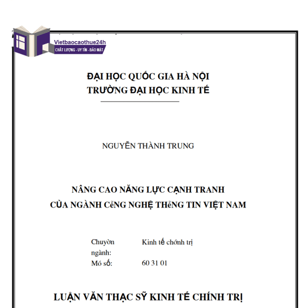 Mẫu luận văn kinh tế chính trị ngành công nghệ thông tin