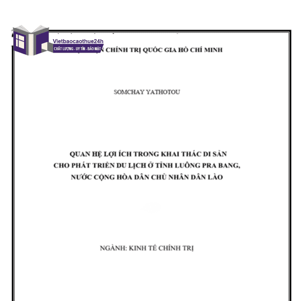 Mẫu luận văn kinh tế chính trị về du lịch