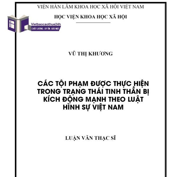 Tham khảo luận văn luật hình sự tội phạm