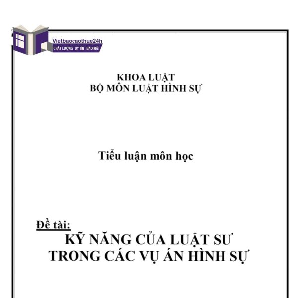 Tiểu luận về luật hình sự về các kỹ năng