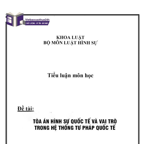 Tiểu luận chủ đề luật hình sự về tòa án hình sự quốc tế