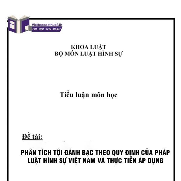 Tiểu luận luật hình sự về tội đánh bạc