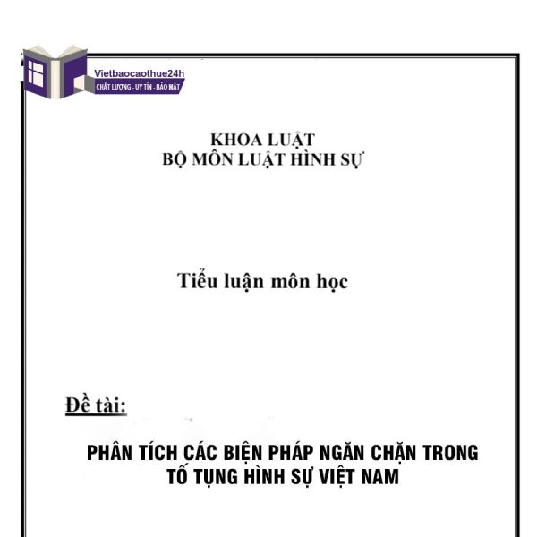 Phân tích các biện pháp ngăn chặn trong tố tụng hình sự Việt Nam