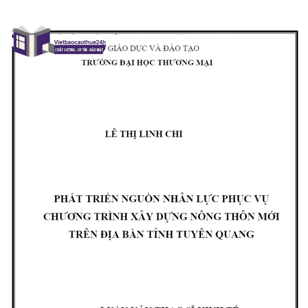 Khoá luận tốt nghiệp ngành quản lý kinh tế nguồn nhân lực mới nhất