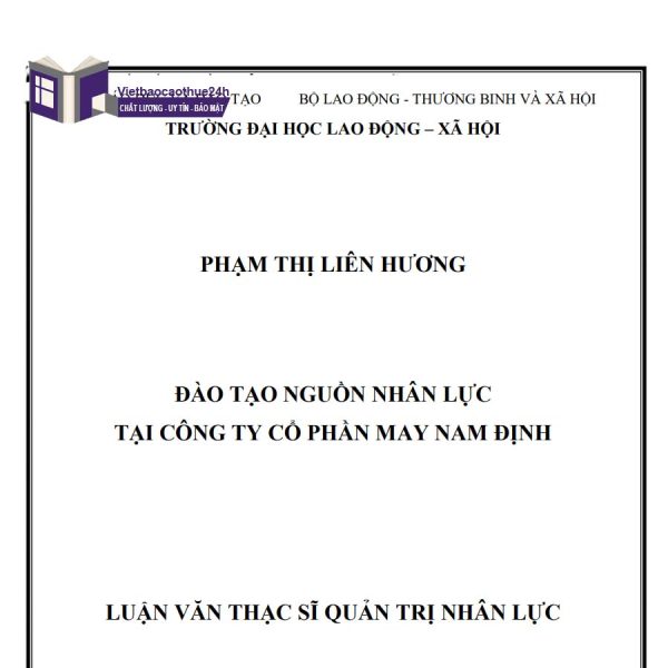 Luận văn Thạc sĩ đào tạo nguồn nhân lực tại công ty cổ phần May Nam Định