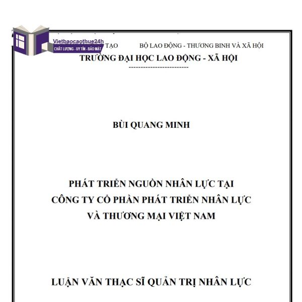 Luận văn Thạc sĩ quản trị nguồn nhân lực trường Đại học Lao động và Xã hội