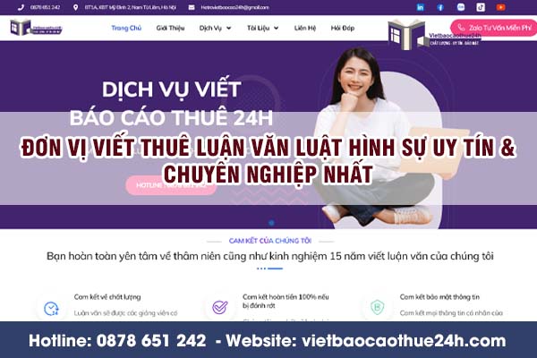 Đơn vị viết thuê luận văn luật hình sự uy tín & chuyên nghiệp nhất