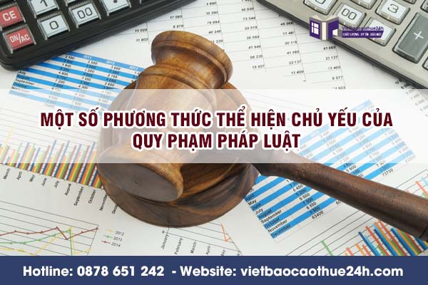Một số phương thức thể hiện chủ yếu của quy phạm pháp luật