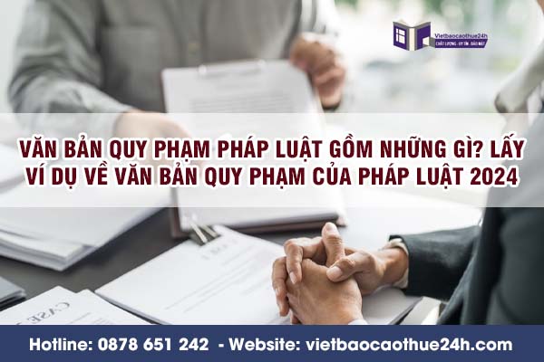 Văn bản quy phạm pháp luật gồm những gì? Lấy ví dụ về văn bản quy phạm của pháp luật 2024
