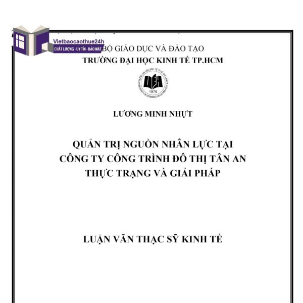 "Quản trị nguồn nhân lực tại Công ty Công trình Đô Thị Tân An – Thực trạng và giải pháp”