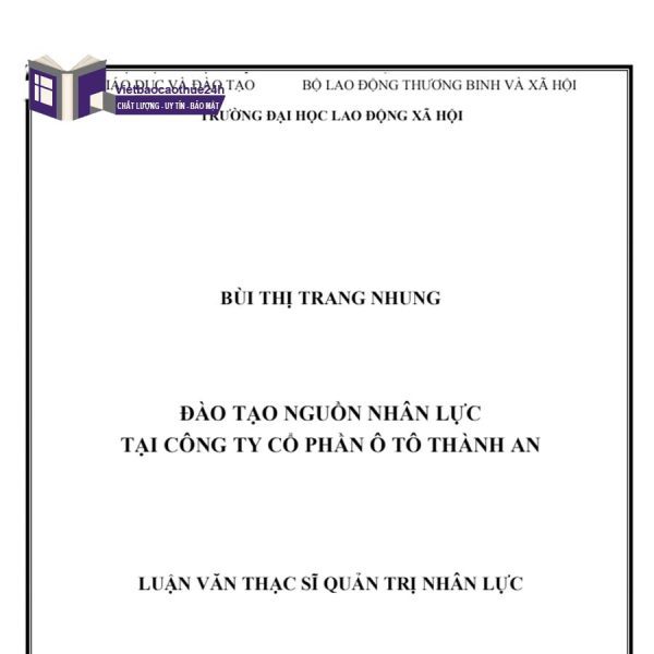 Luận văn quản trị nhân sự tại Công ty Cổ phần ô tô Thành An