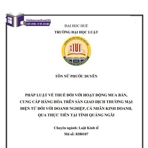 Luận văn tốt nghiệp thương mại điện tử đối với doanh nghiệp, cá nhân kinh doanh, qua thực tiễn tại tỉnh Quảng Ngãi