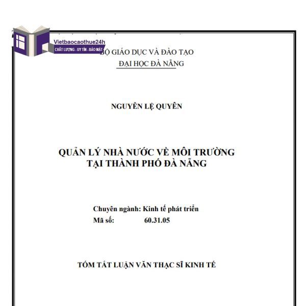 Quản lý nhà nước về môi trường tại  Tp.Đà Nẵng