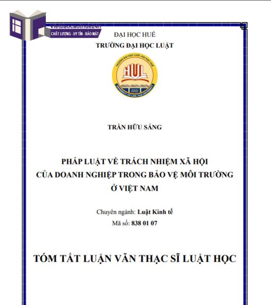 Pháp luật về trách nhiệm xã hội của doanh nghiệp trong bảo vệ môi trường ở Việt Nam