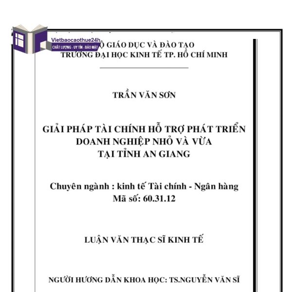 Luận văn thạc sĩ tài chính hỗ trợ doanh nghiệp vừa và nhỏ