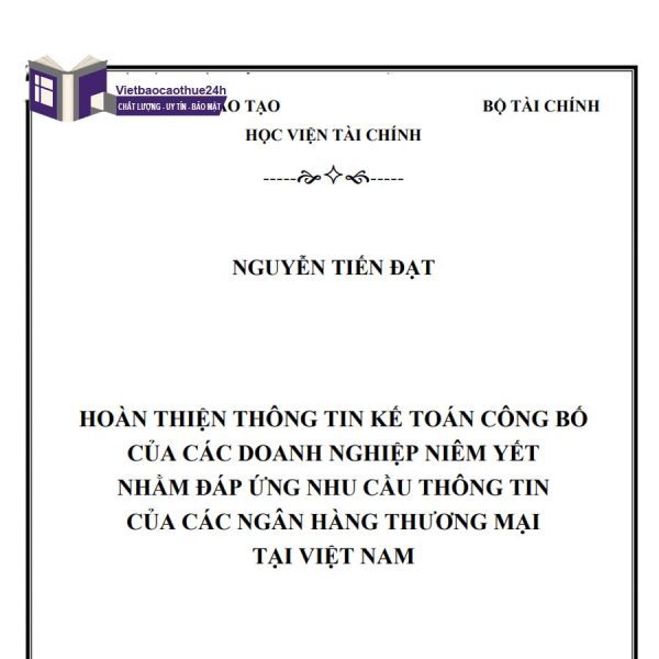 Luận văn học viện tài chính chuyên ngành kế toán mẫu 2